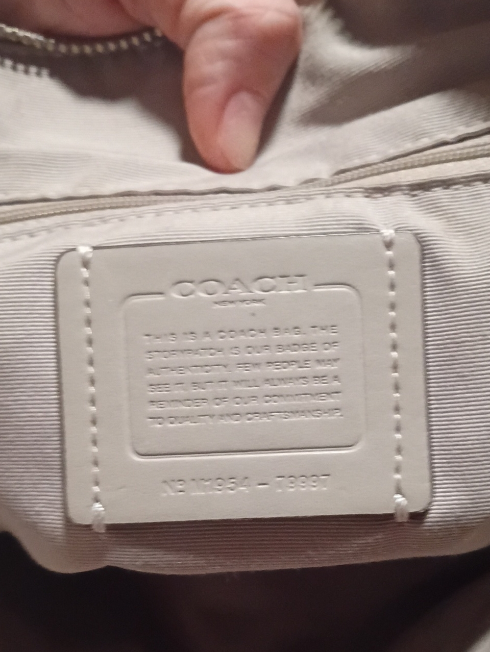 Coach Prairie Pebbled Leather Tote - Light Gray - Picture 8 of 9